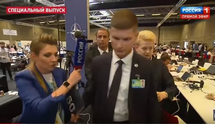Відео. Президент Литви Грибаускайте яскраво закрила рот пропагандистці канала “Россия” на саміті НАТО у Брюсселі